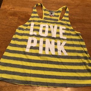 Pink striped oversized tank top very nice Sz Small